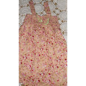 euc Les Petits Soleils shabby floral smocked  dress girl 4